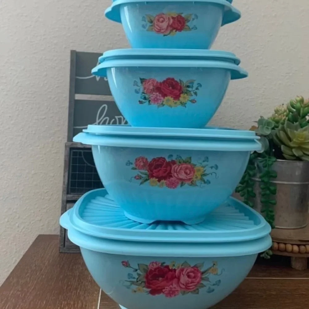 Pioneer Woman 8pc Food Storage Set Sweet Rose
